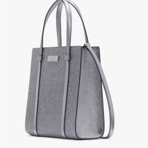 Kate Spade Limited Edition Small Kenzie Glitter Tote Gray NWT MSRP $329 - Picture 3 of 5